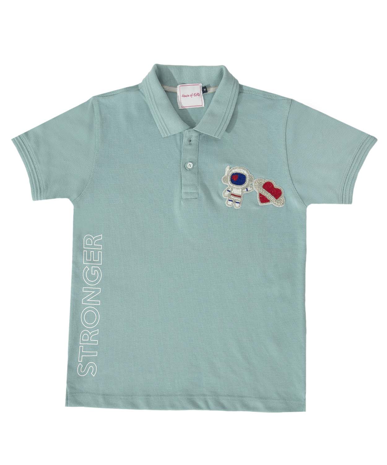 Astronault & Heart Motif Polo T-Shirt