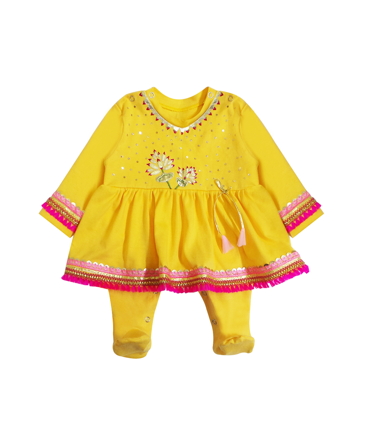 Starry Lotus Traditional Romper - Yellow