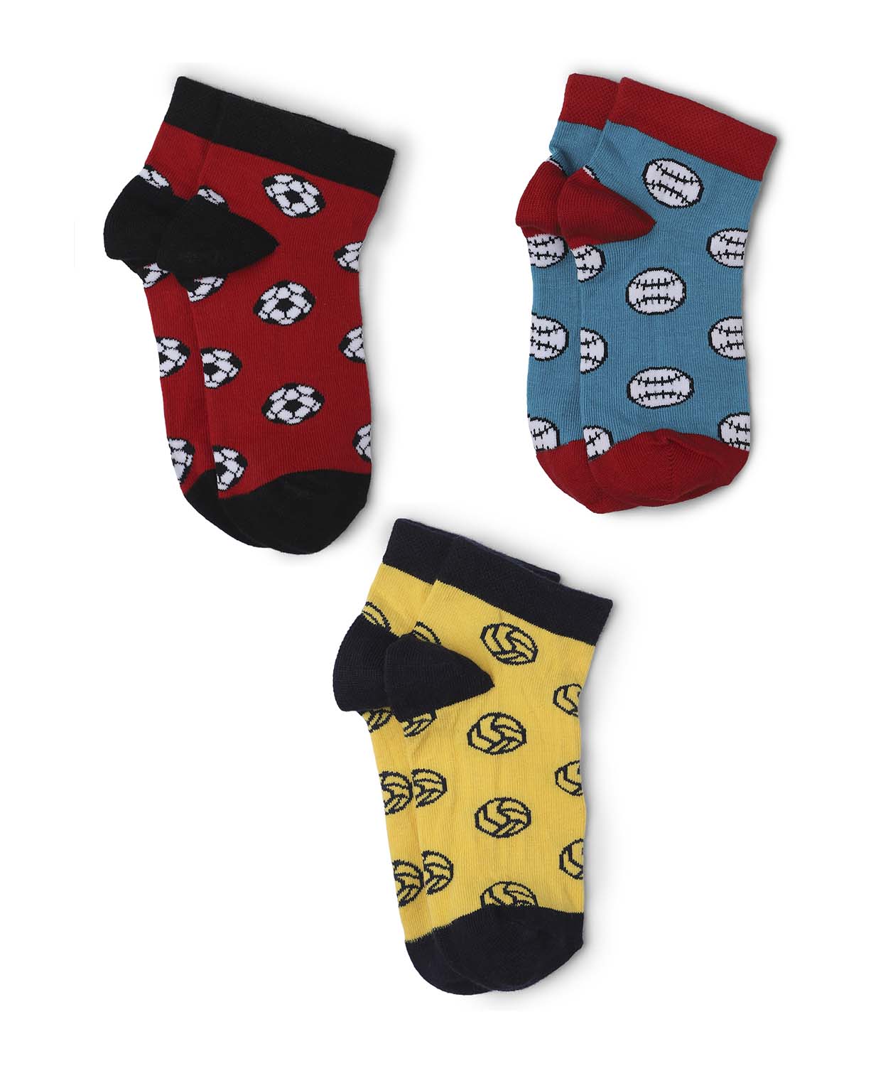  Design Boys Socks Mustard-Red & Turquoise