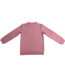 Pink Sweatshirt with Blasted Embroidery