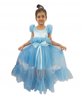 Ice Blue Frilly Bow Dress