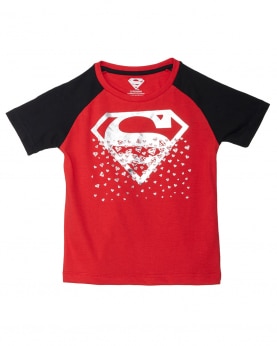 Superman Kids T-Shirt-Color Block Logo(Red)