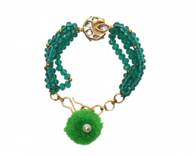 Moon stone  green beaded bracelet