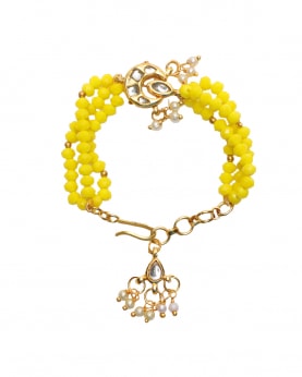 Moon stone pastel yellow beaded bracelet