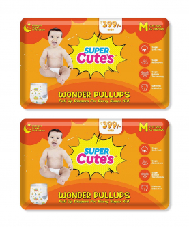 Wonder Pullups | Pant Style Premium Diaper For Superior Absorption - M (72 Pieces)