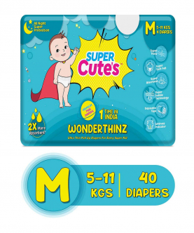Wonder Thinz | Pant Style Ultra Premium Diaper For 2X Absorption - M (40 Pieces)