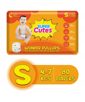 Wonder Pullups | Pant Style Premium Diaper For Superior Absorption - S (80 Pieces)