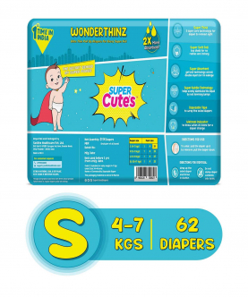 Wonder Thinz | Pant Style Ultra Premium Diaper For 2X Absorption - S (62 Pieces)