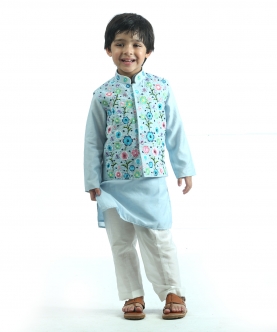 Embroidered Jacket with kurta set