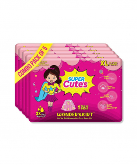 Wonder Skirt For Girl | Pant Style Premium Diaper With Disposable Skirt - XL (10 Pieces)