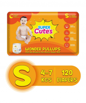 Wonder Pullups | Pant Style Premium Diaper For Superior Absorption - S (120 Pieces)