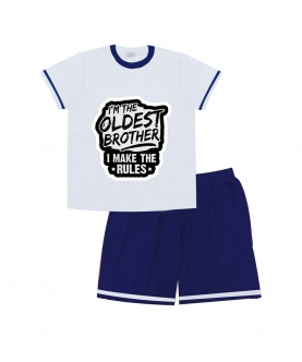 Blue And White Co-Ord Set For Brothers