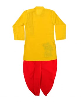 Yellow kurta with side buttons