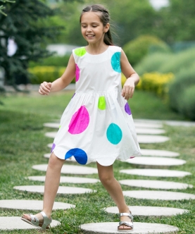 Peakaboo Dress Multi-Colour Polka