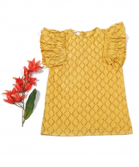 SM_Yellow Barfi Frill Dress