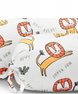100% Organic Bolster Cover Set Without Fillers Lion Print
