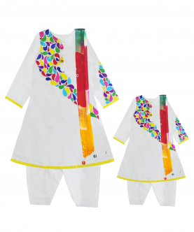 Mini Me Ivory Embroidered Suit