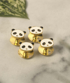 Sterling Silver Panda Kurta Buttons