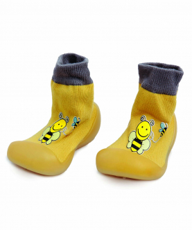 Baby Moo Bee Sweet Star Yellow Slip-On Shoes