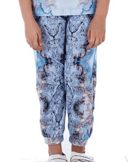 Turquoise marble print joggers