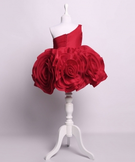 Valerie Ruby Floral Short Dress For Girls