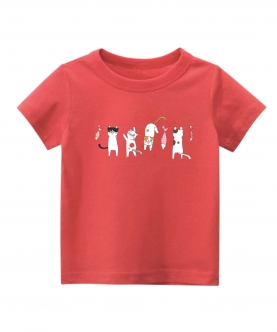 Bamboo Red Hanging Cats T-shirt