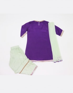 Purple Cotton Silk Kurta