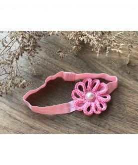 Loop Flower Elastic Hairband - Pink