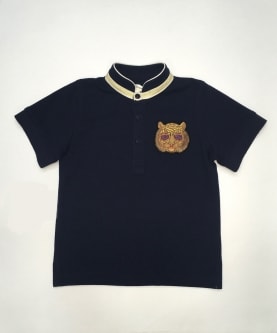 Navy Blue T_Shirt Tiger Badge