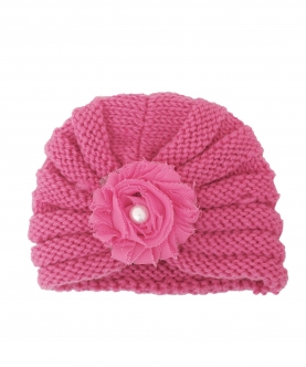 Floral Hot Pink Turban Cap