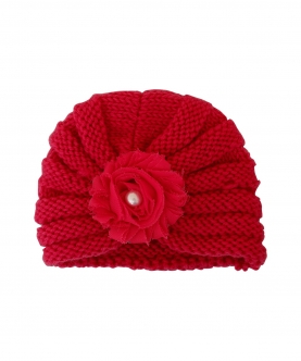 Floral Red Turban Cap