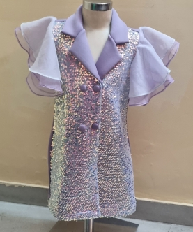 Lilac Shine Coat Dress