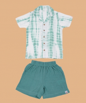 Resort Collar Kurta Shirt With Resort Short For Girl & Boy
