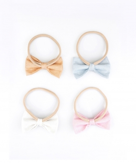 Dreamy Cotton Bows - Set of Three (Pink, White, Blue, Brown)