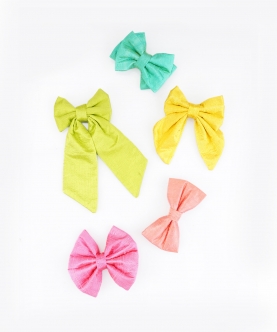 Sustainable Silk Bow Alligator Hairclip Set - Eco-Chic