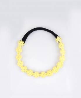 Yellow Floral Beaded Headband - Sunshine Blooms
