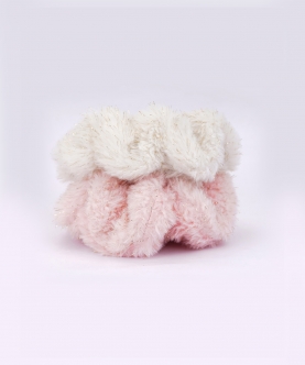 Luxurious Fur Elegance - Set of 2 - White and Pastel Pink