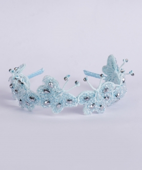 Whimsical Butterfly Dreams Hairband - Blue, Silver, Clear
