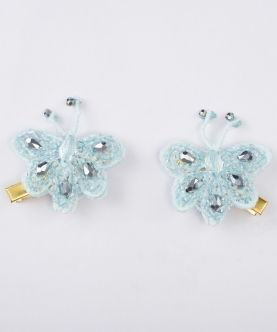 Set of 2 Dreamy Blue Butterfly Beauty Hairclip Pair