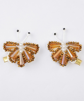 Set of 2 Sparkle Duo Butterfly Beaded Alligator Hairclip 