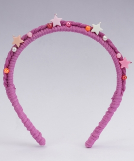Acrylic Hairband with Acrylic Beads and Colorful Pearls 