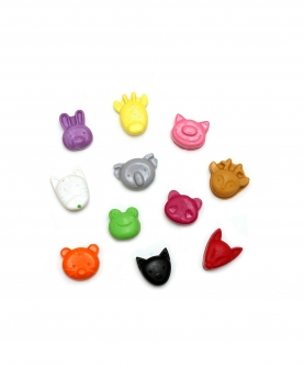 Mini Animal Heads - Set Of 11 Crayons