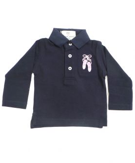 Toddlers Long Sleeve T-Shirt with Ballet Slipper Motif