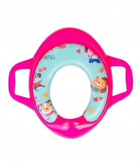 Animals Blue And Pink Potty Seat With Handle