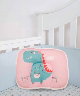 Baby Moo Dino Pink Cotton Baby Pillow
