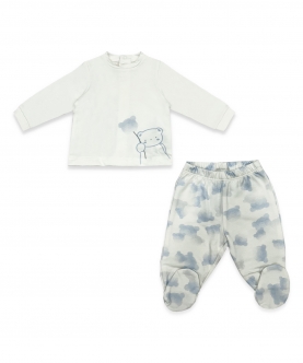Baby Teddy Printed T-shirt and Legging Set