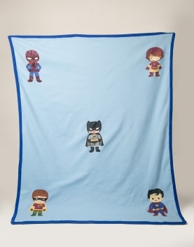 Blue Superheroes Fleece Blanket