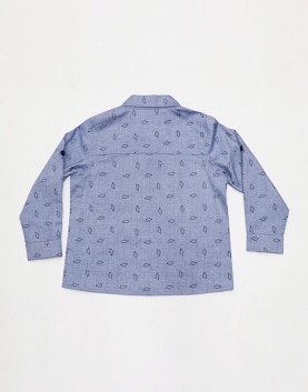 Blue Dino Print Shirt