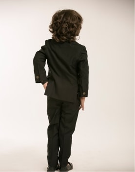 Black Bandgala with Gold Crest Pocket And Trouser