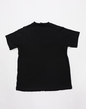 Black Knitted T_Shirt With Girl With Phone Embroidery On Front